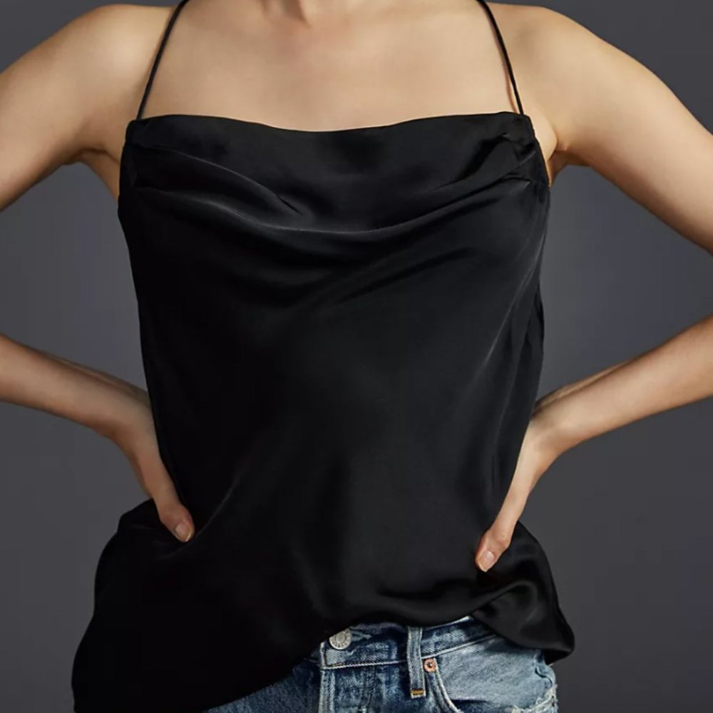 New Penny Lane Whimsygoth Fairy Silky Cowl Neck Cami Y2K Elevated Basic Cami